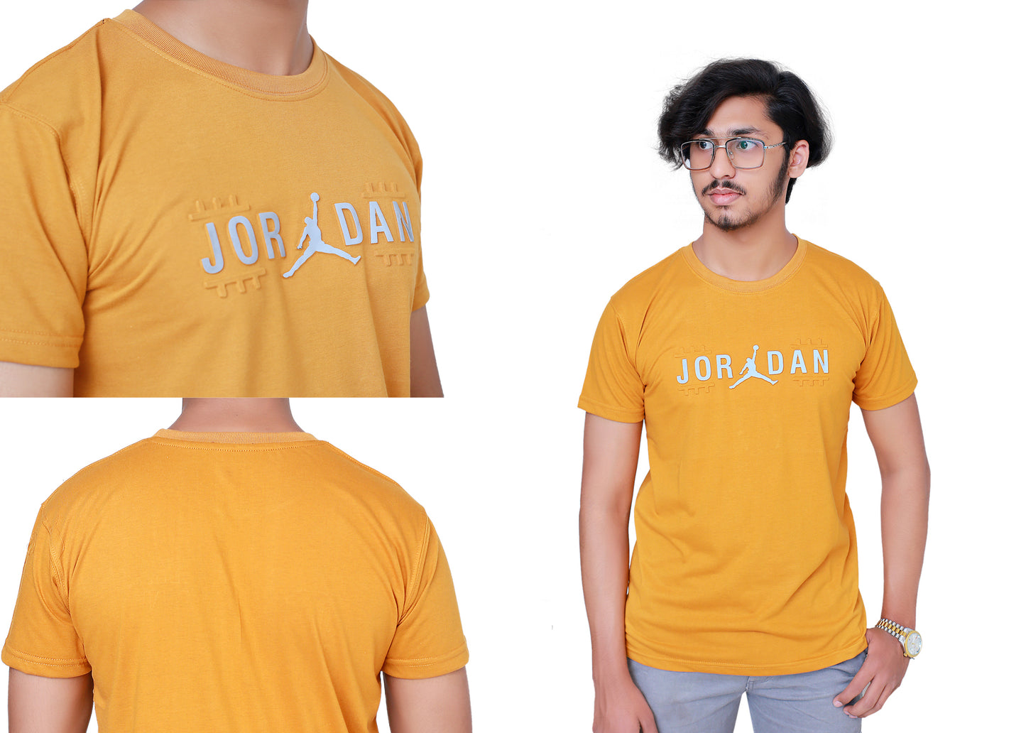 Mustard Jordan Embossed T-shirt