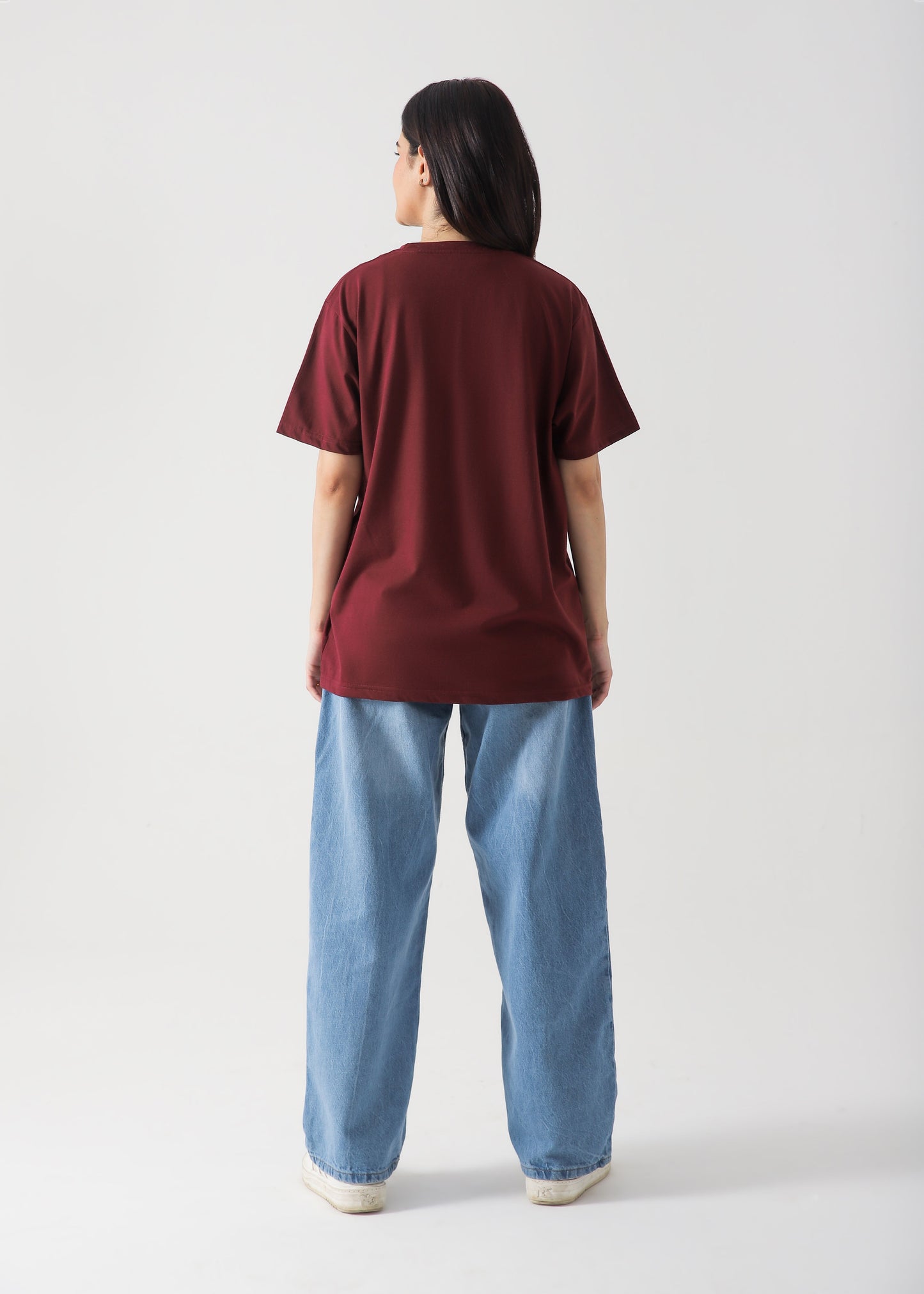 Tik Tac Toe Printed T-Shirt - Mehroon