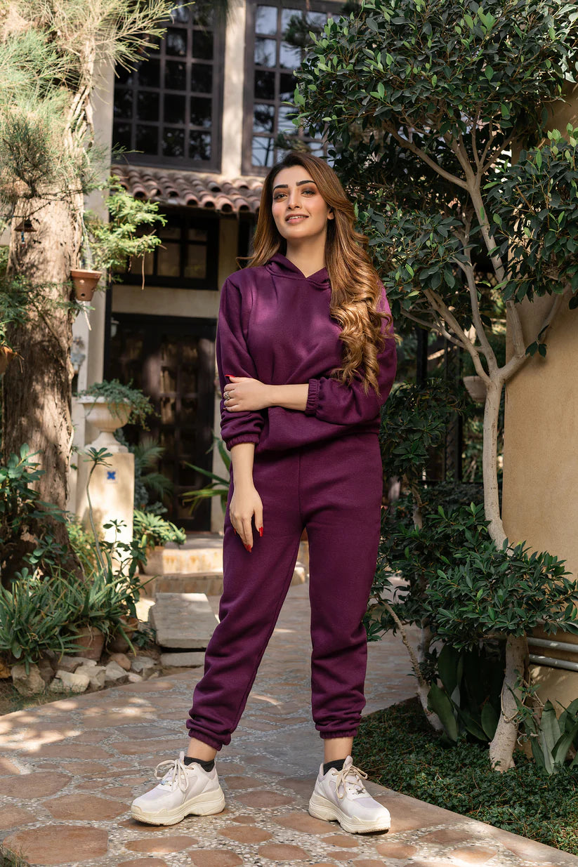 9T9 Purple Tracksuit with warm hoodie and pant