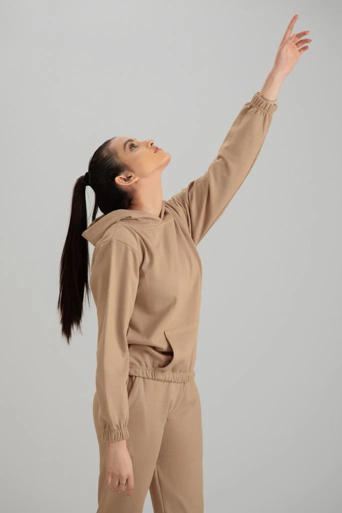 9T9 Cream Tracksuit with warm hoodie and pant