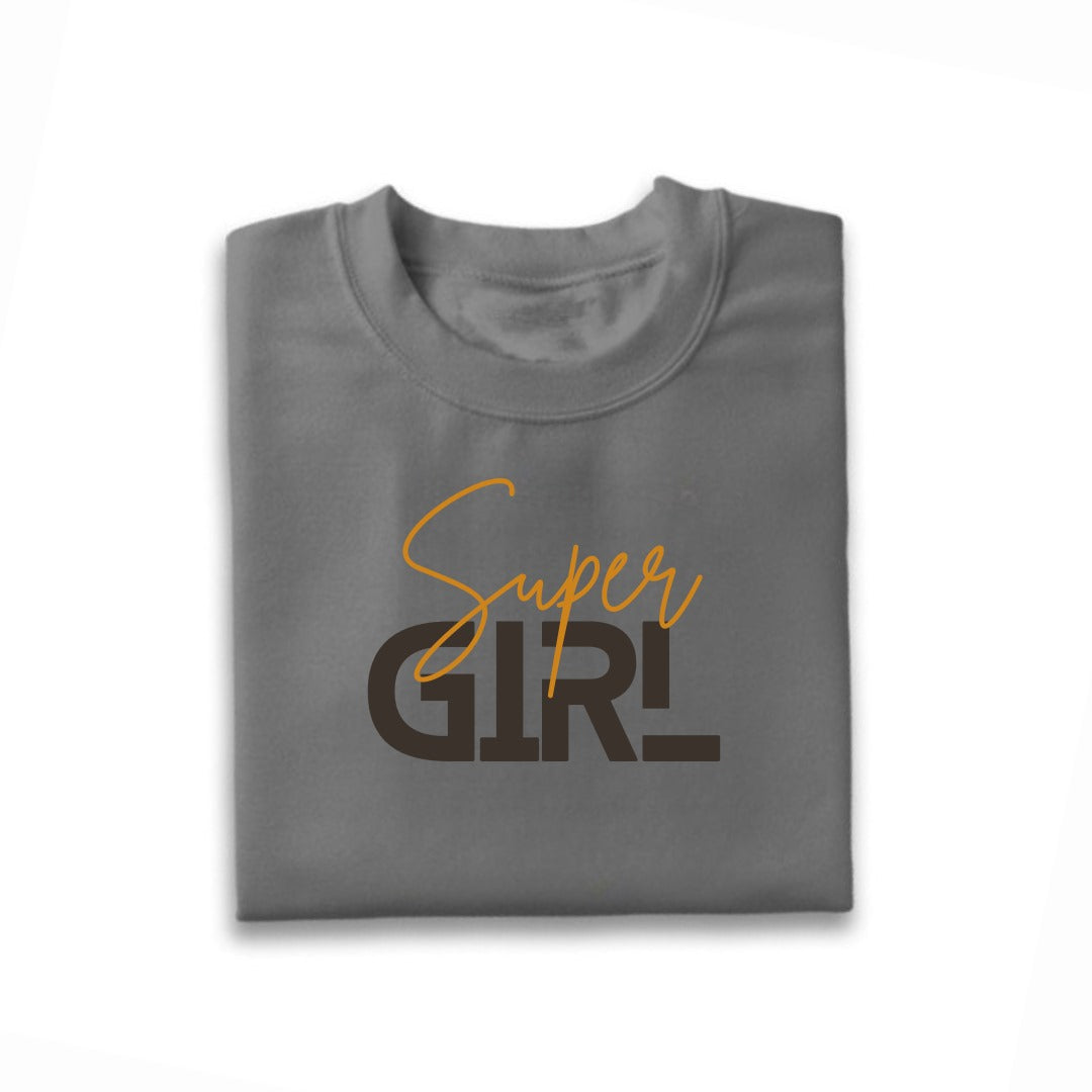 Super Girl Printed T-Shirt For Kids
