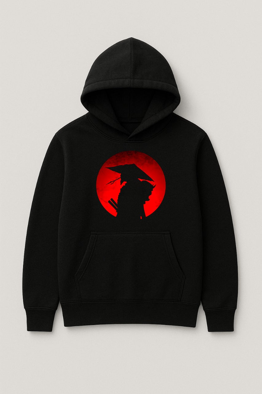 Black Samurai Printed Hoodie