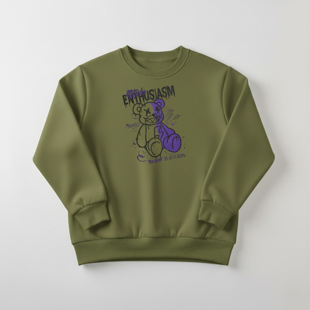 Green Enthusiasm Printed Sweatshirt For Women