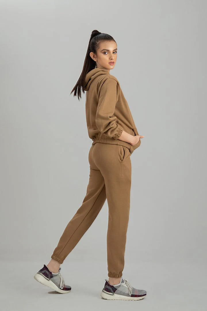 9T9 Camel Brown Tracksuit with warm hoodie and pant