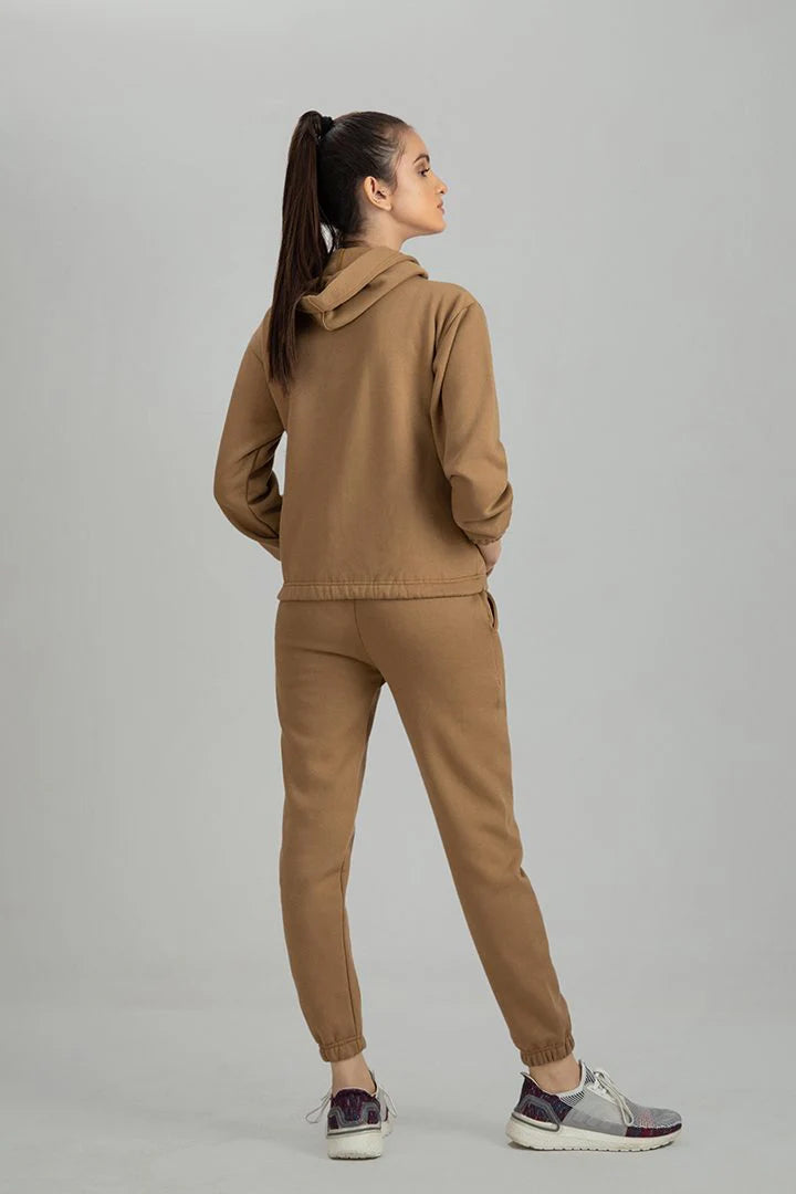 9T9 Camel Brown Tracksuit with warm hoodie and pant