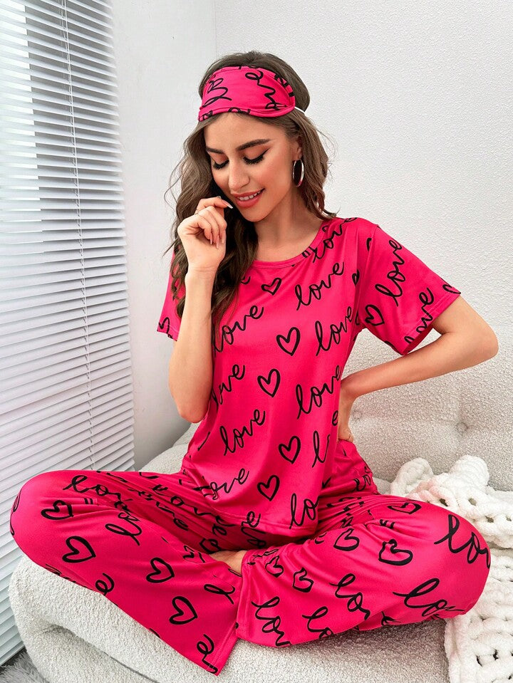 Atishi love heart printed Pj set