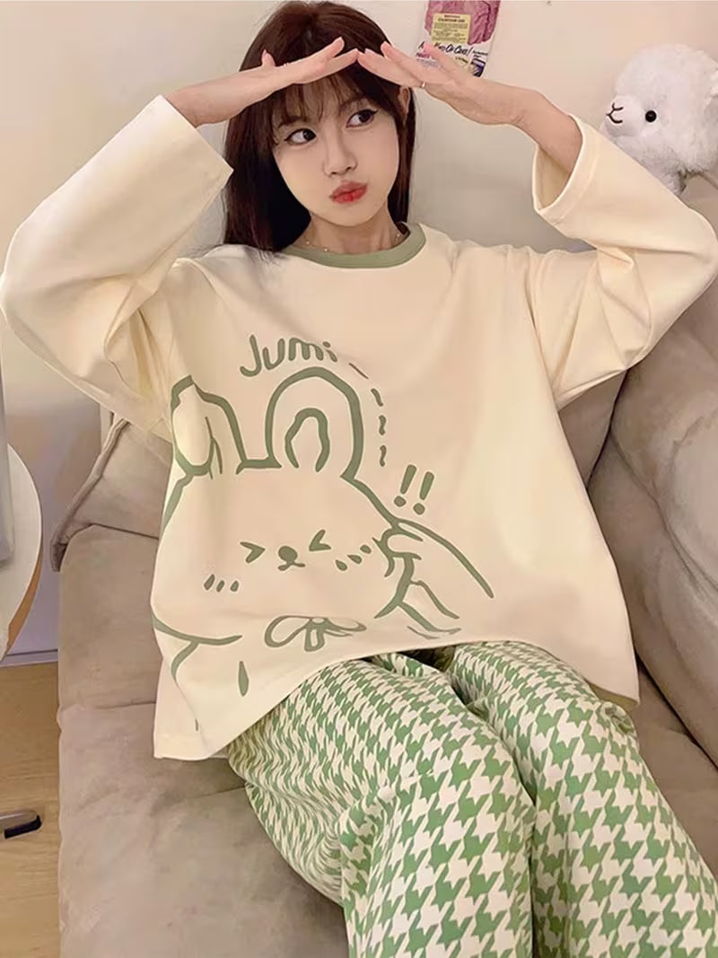 Korean Shy Bunny Printed Pj Set
