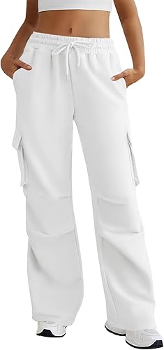 Off White Pocket Cargo Trouser For Women's