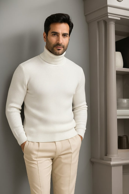 High Neck For Mens White