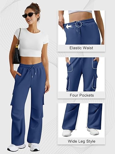 Navy Blue Pocket Cargo Trouser For Women's