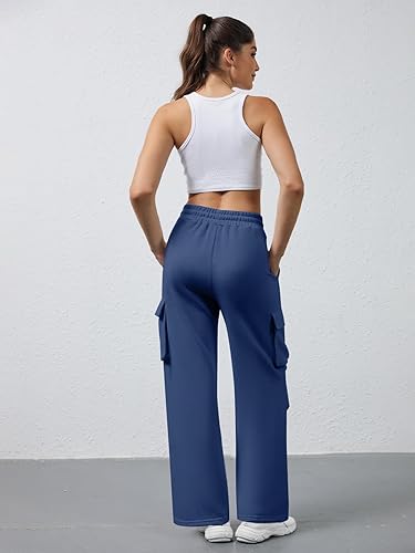 Navy Blue Pocket Cargo Trouser For Women's