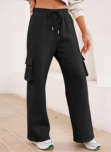 Black Pocket Cargo Trouser For Women's