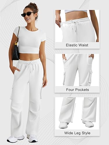 Off White Pocket Cargo Trouser For Women's
