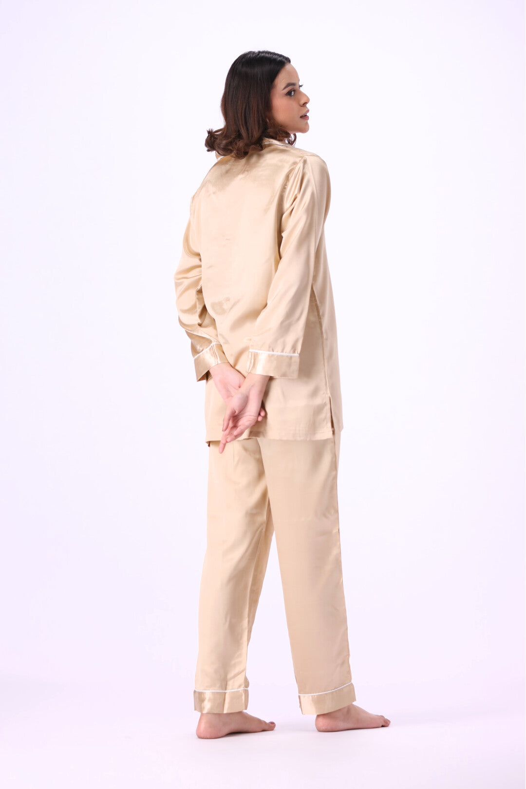 Rusty Rose Plain Silk Pj Set