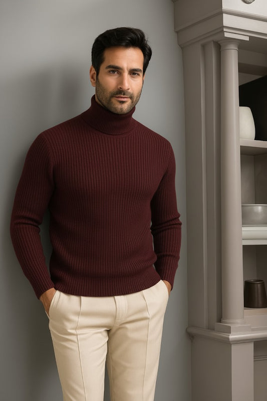 High Neck For Mens Maroon