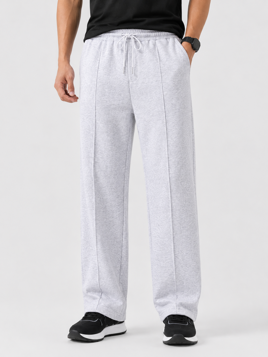 Heather Grey Pleated Trouser