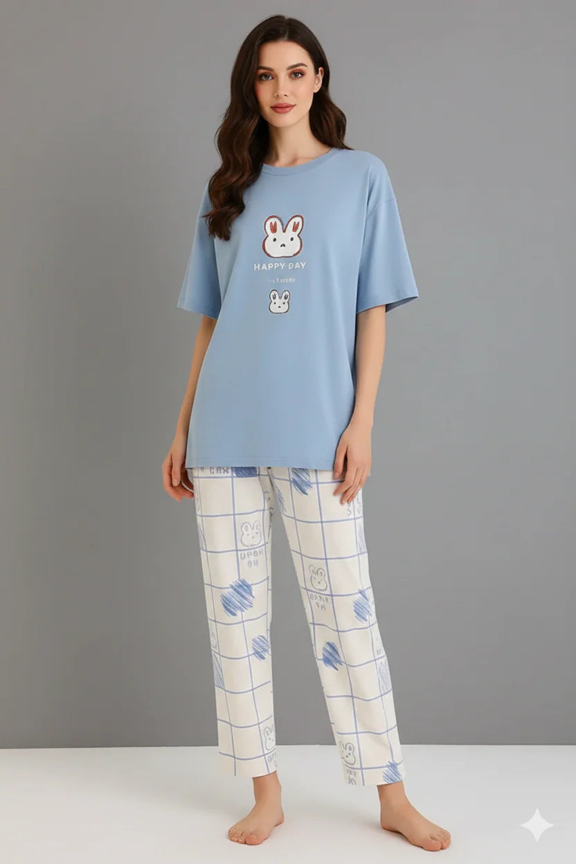 Blue Rabbit Printed Pj set
