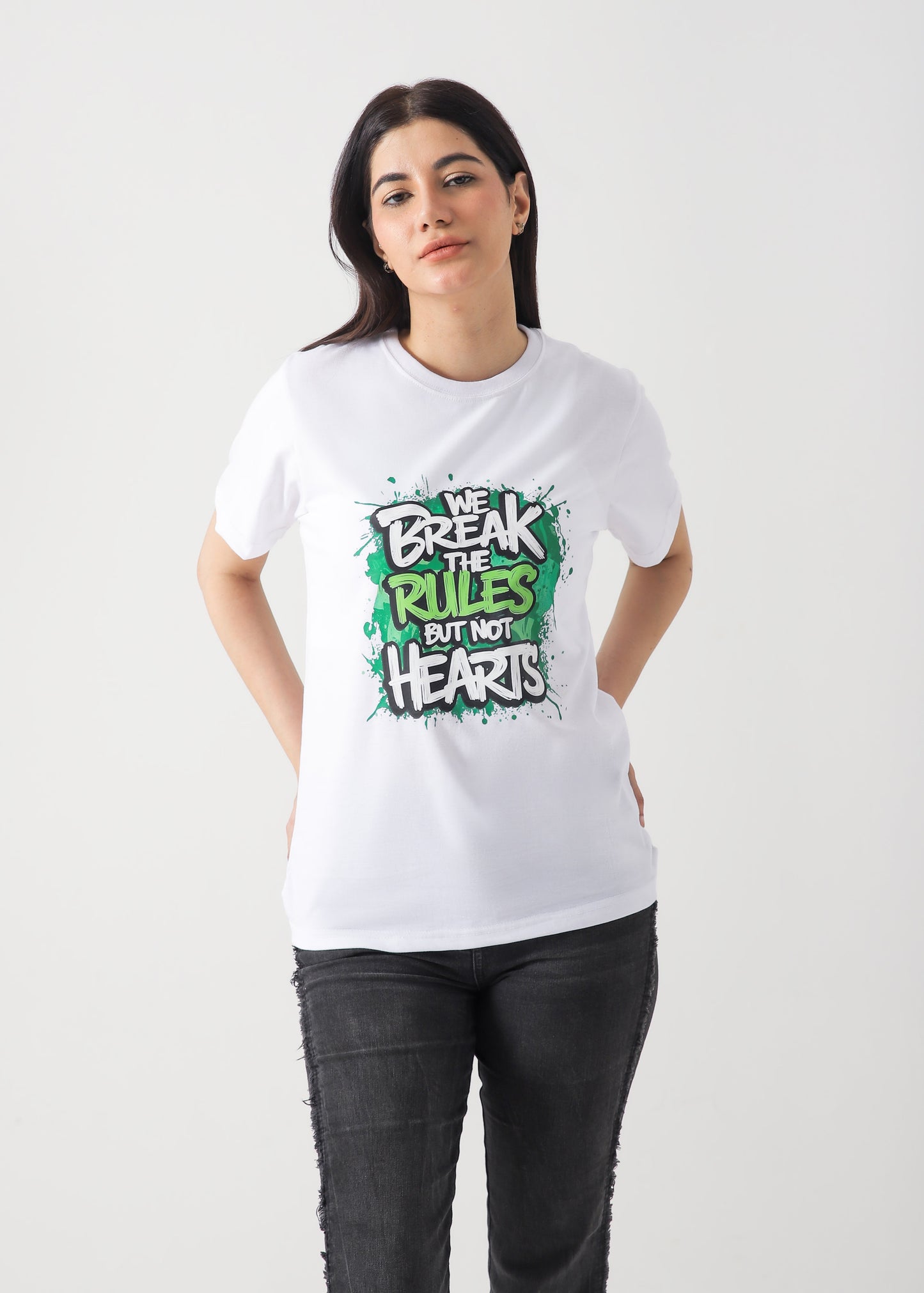 Break The Rules Printed T-Shirt - White