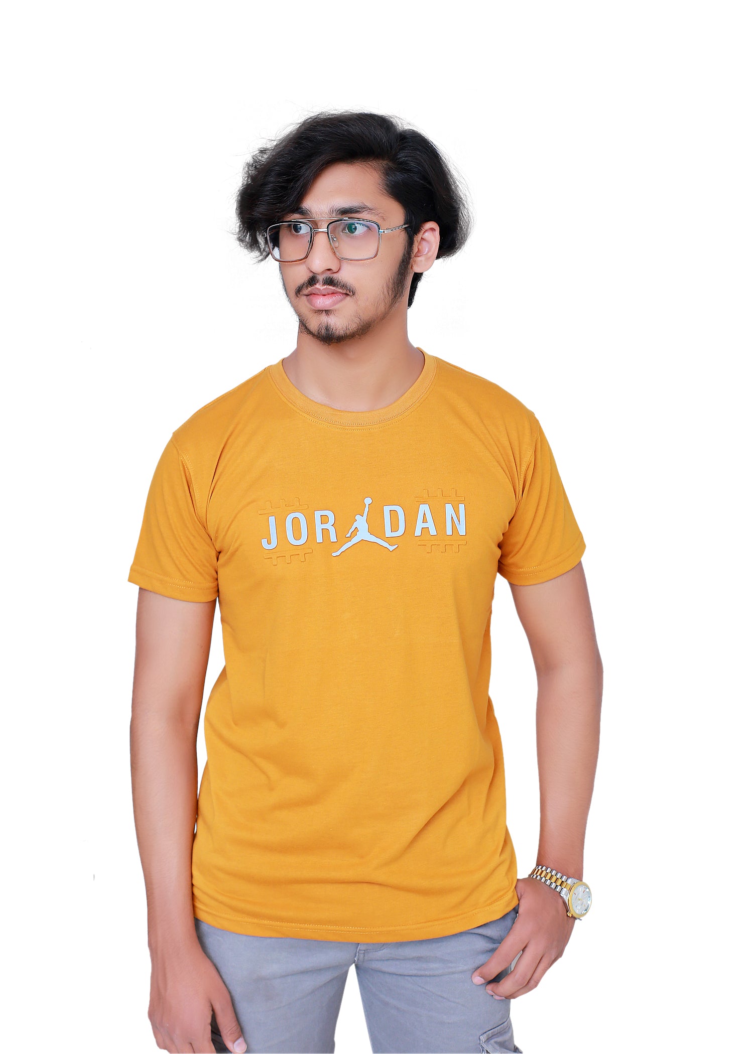 Mustard Jordan Embossed T-shirt