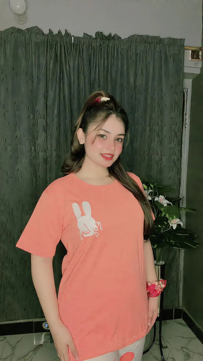 Cute Bunny Printed Pj set