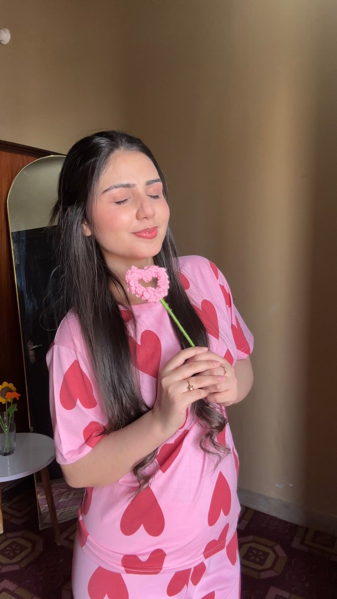Pink Dilber Printed  Pj set