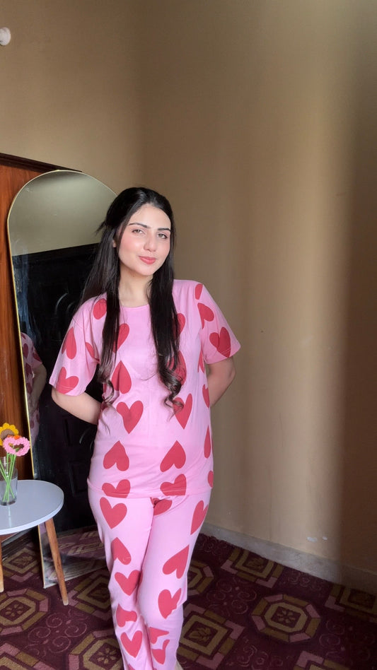 Pink Dilber Printed  Pj set