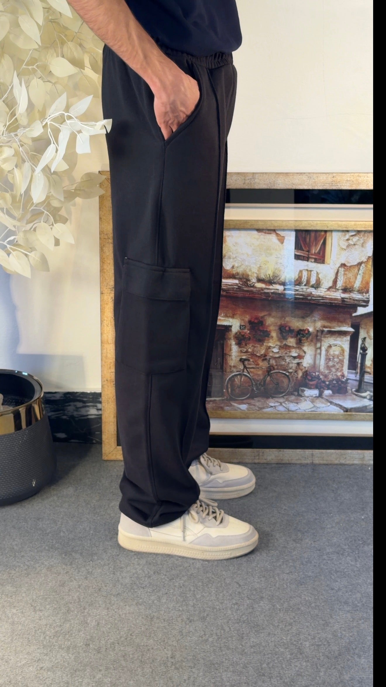 Black Pocket Cargo Trouser