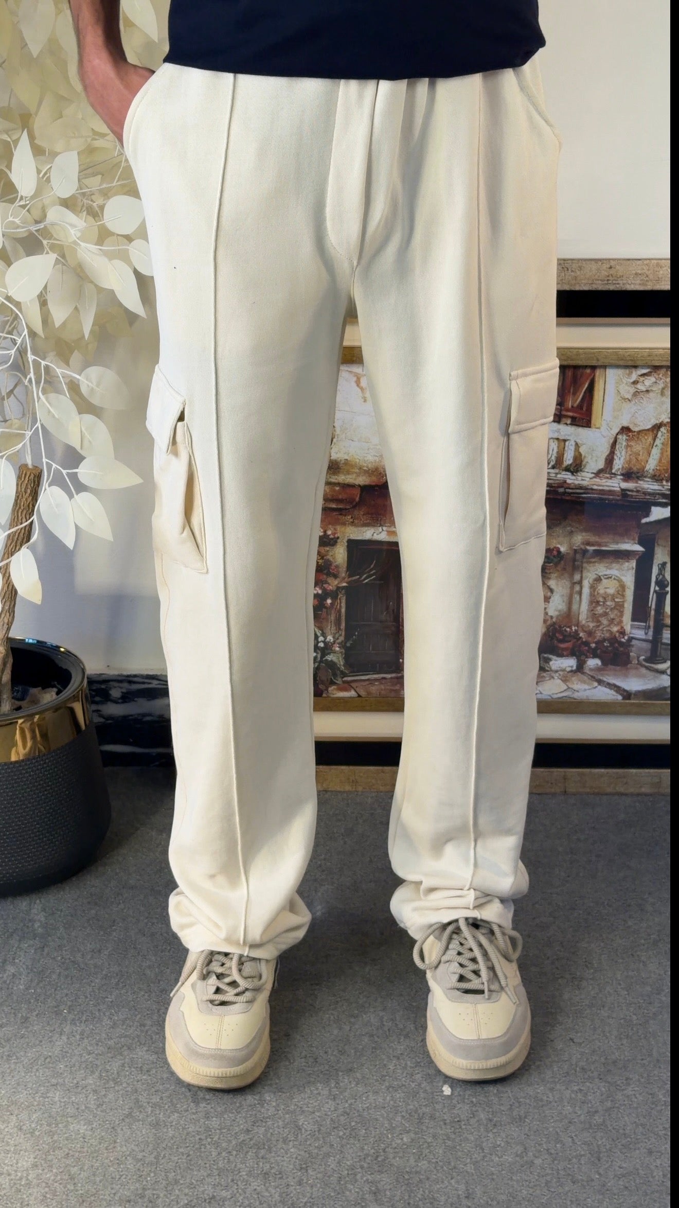 Beige Pocket Cargo Trouser