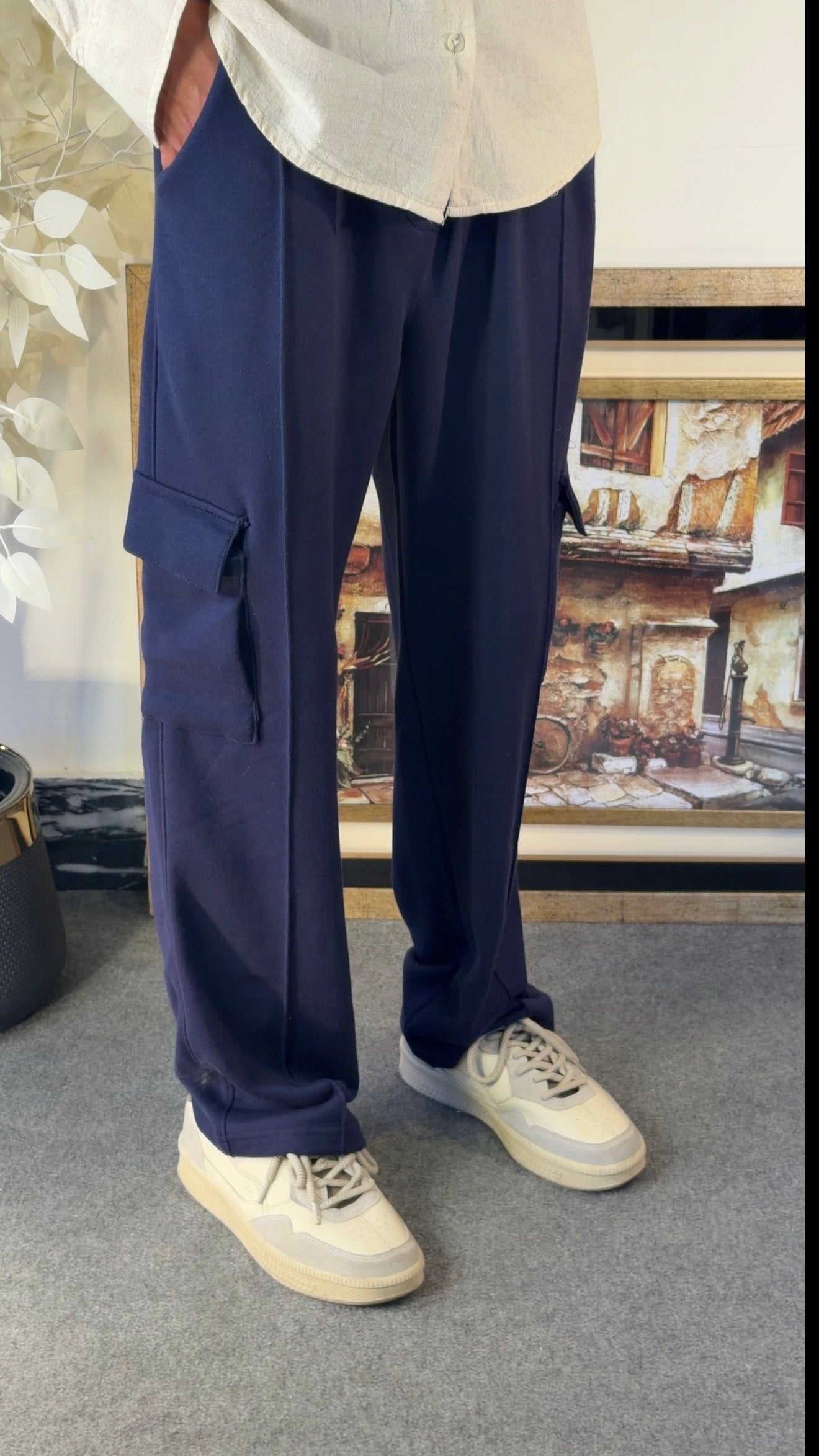 Navy Blue Pocket Cargo Trouser