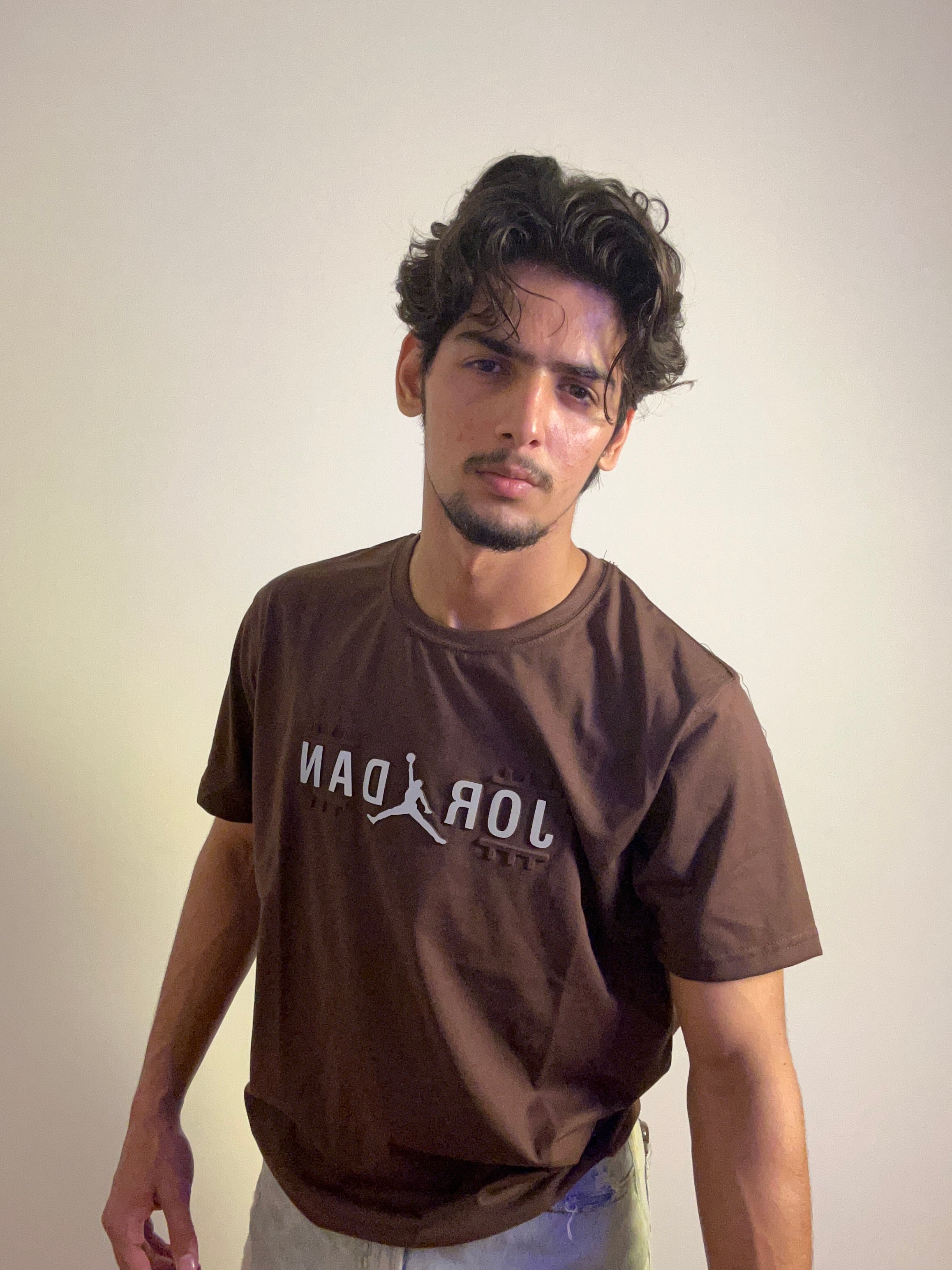 Chocolate Brown Jordan Embossed T-shirt