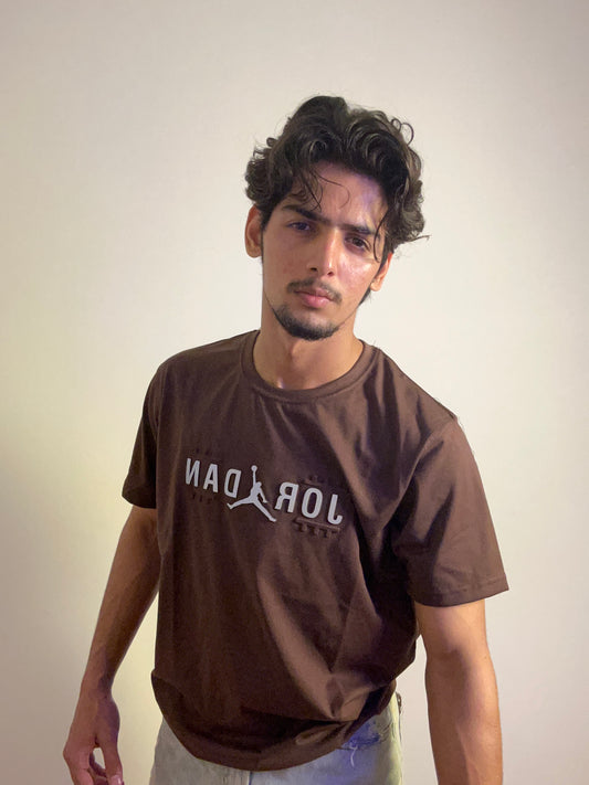Chocolate Brown Jordan Embossed T-shirt