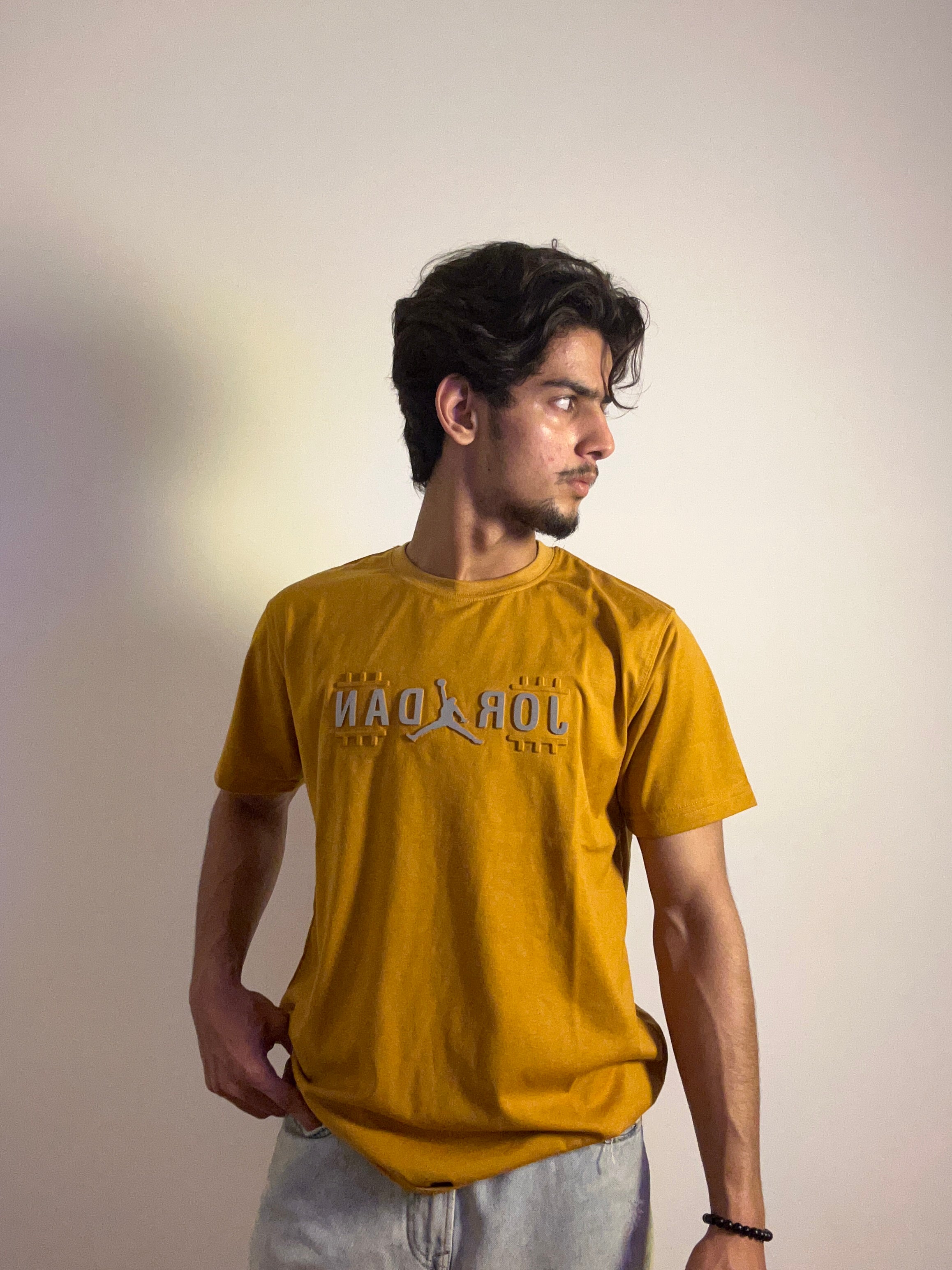 Mustard Jordan Embossed T-shirt