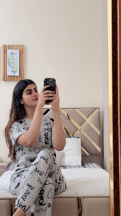 Skin Love Printed Pj Suit