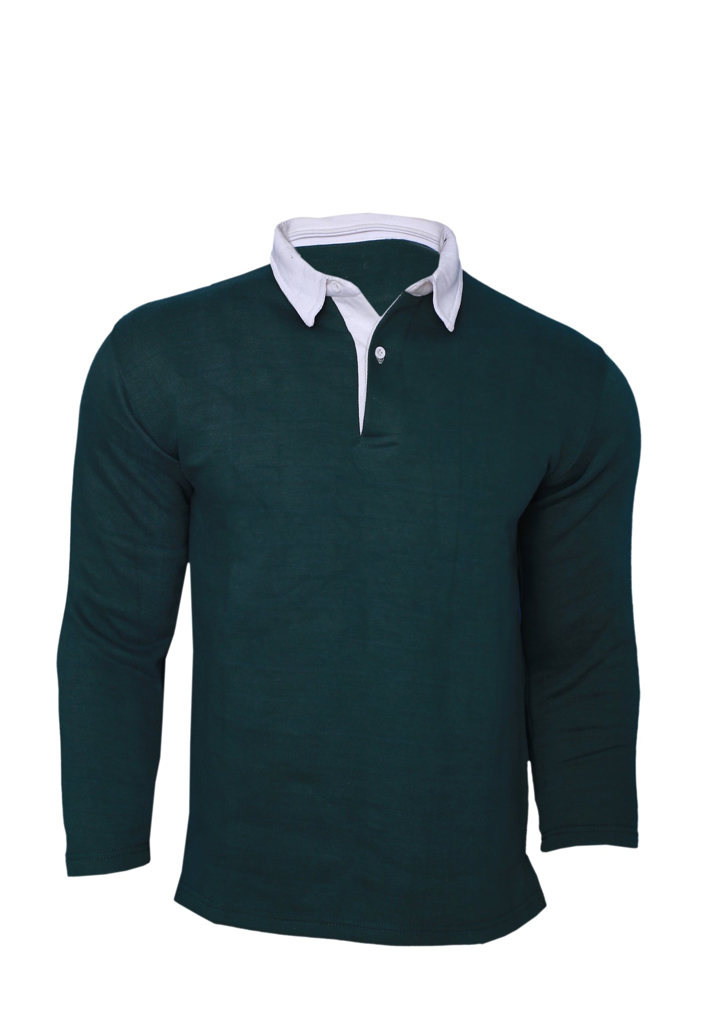 Green with white multicolor Polo Collar Long Sleeves Sweatshirt