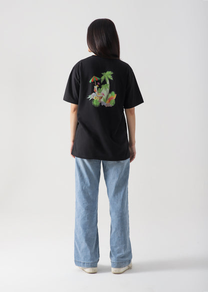 Summer Vibes  Printed T-Shirt - Black