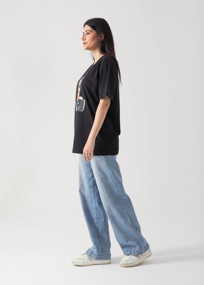 Jin Printed T-Shirt - Black