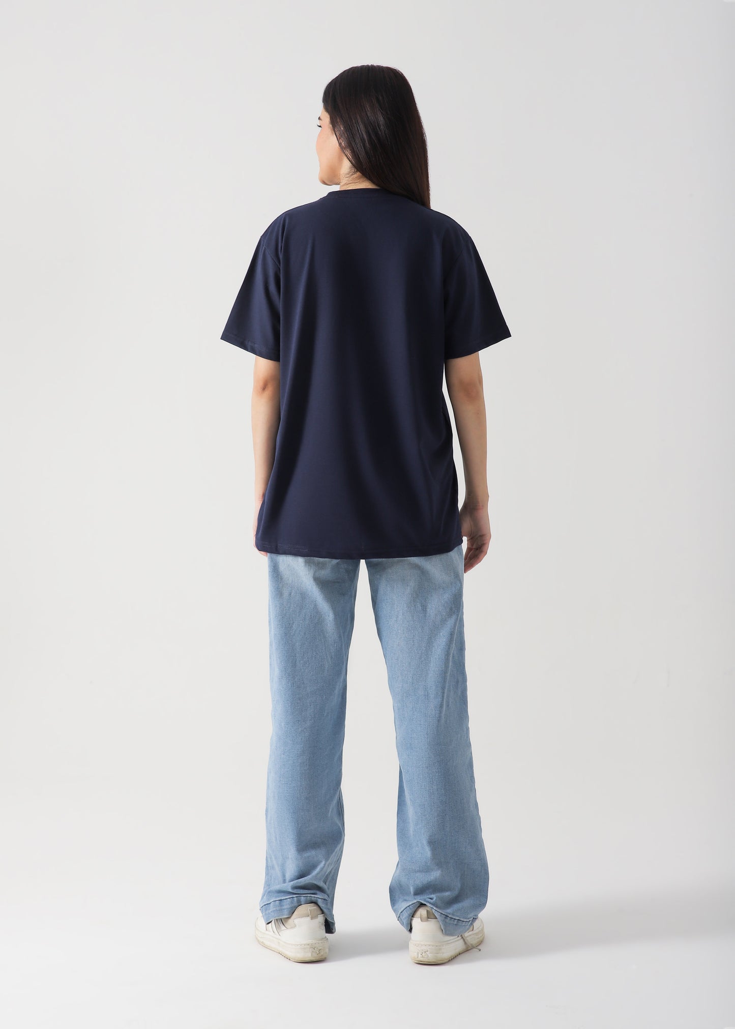 Headphones Printed T-Shirt -Navy Blue