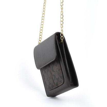 COACH MOBILE POUCH CROSSBODY - BLACK