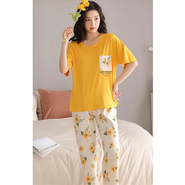 Pocket Flower Mustard Pj set