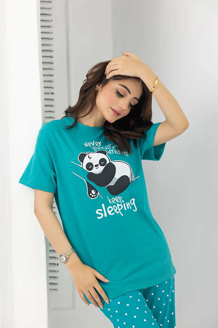 Never Give Up Printed Pj set