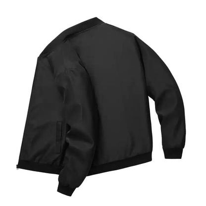 Black Bomber Style Winter Jacket For Men