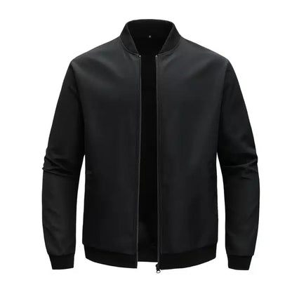 Black Bomber Style Winter Jacket For Men