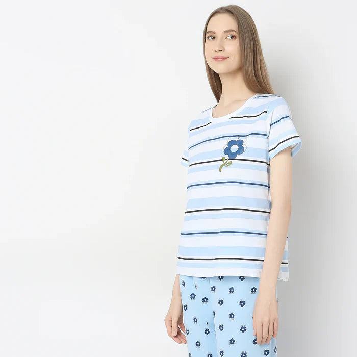 Blue Lily Printed Pj set