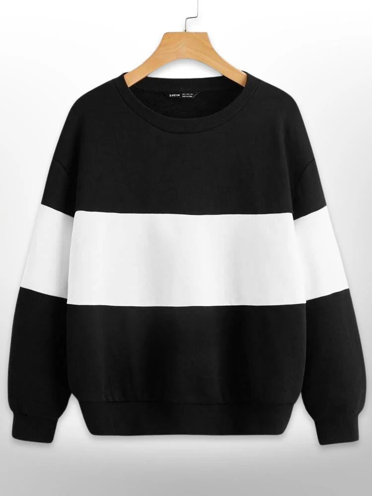 Zebra Color Block Sweatshirt