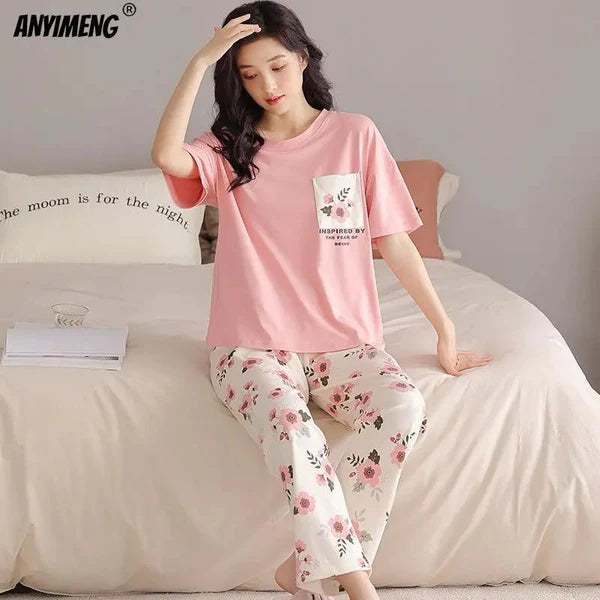 Pocket Flower Pink Pj set