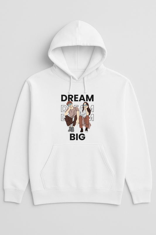 White Dream Big Printed Hoodie