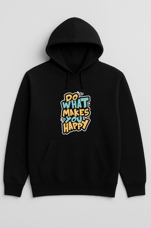 Black Makes you Happy Printed Hoodie