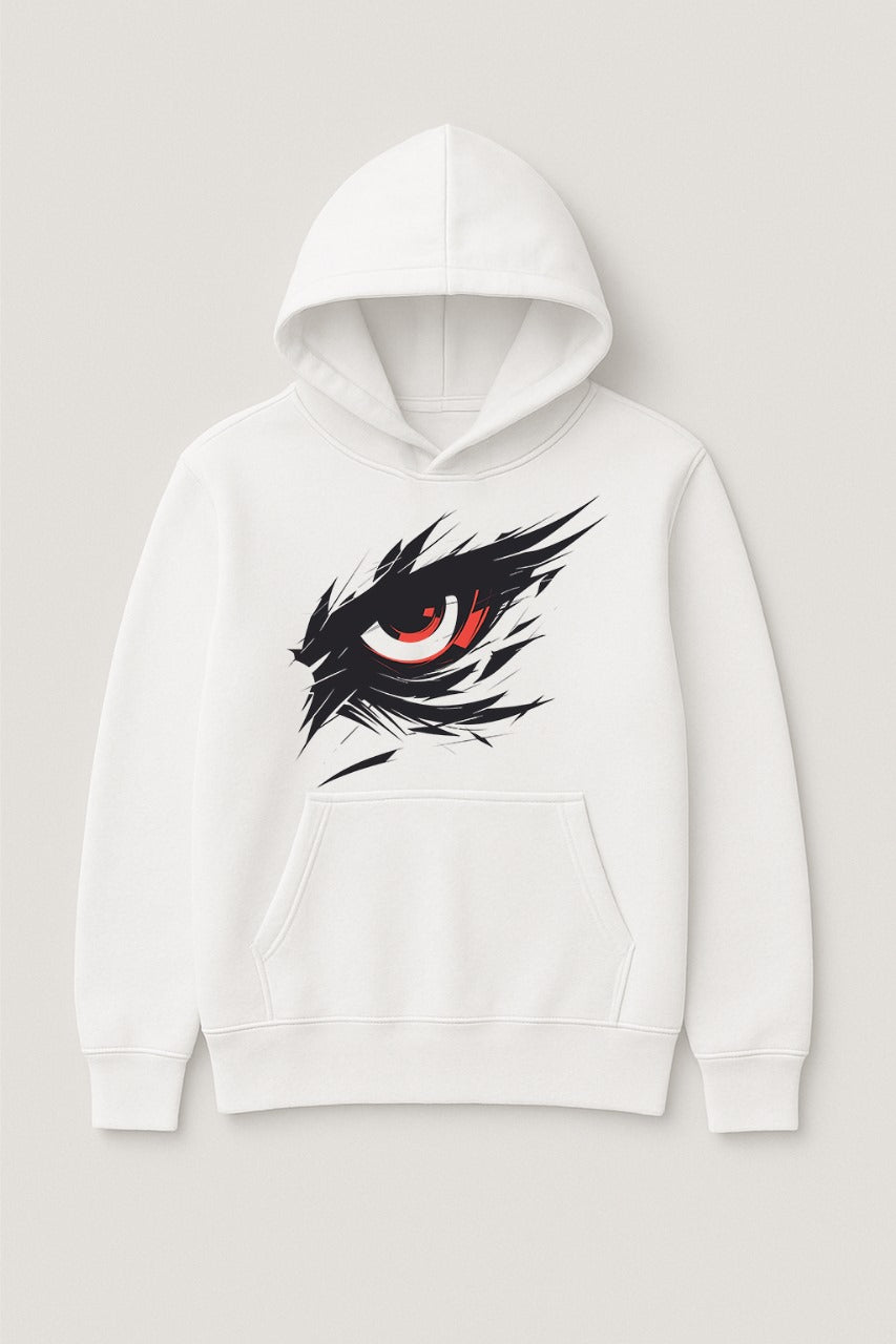 White Eagle Eye Printed Hoodie