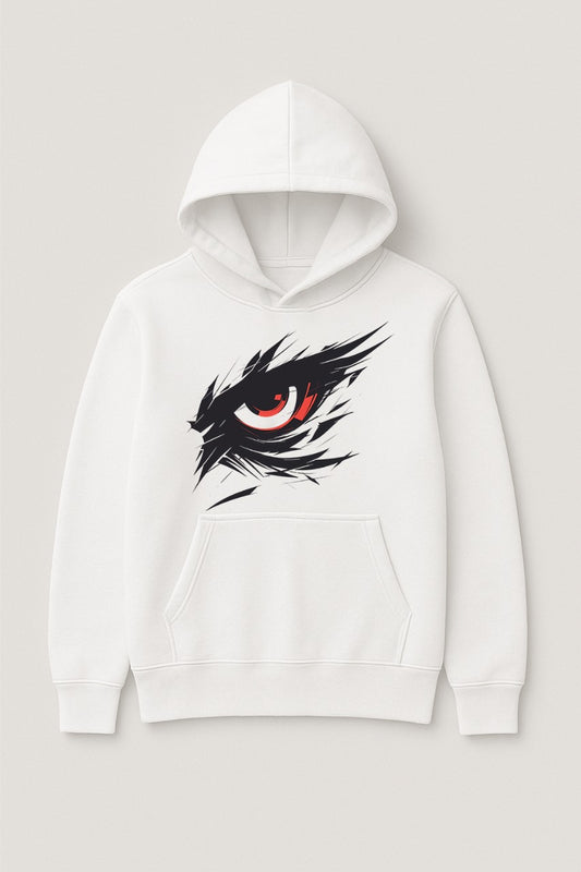 White Eagle Eye Printed Hoodie