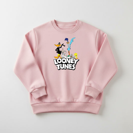 Pink Loony Tunes Printed Sweatshirt For Women